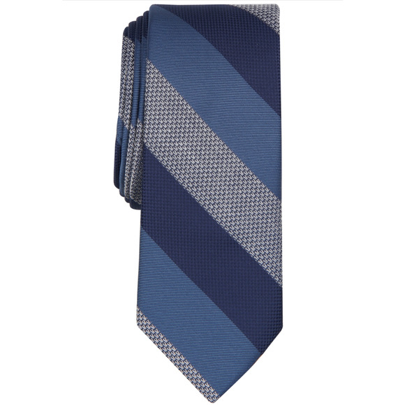 Bar III Men Gaffney Stripe Tie Navy - Picture 1 of 1